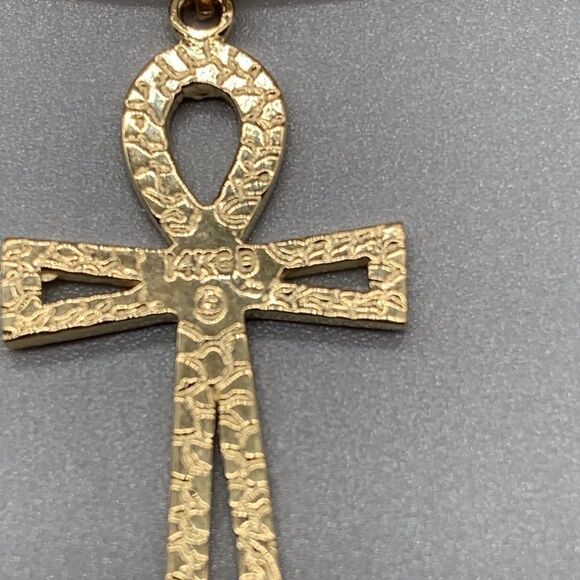 14k gold mesh necklace and Egyptian Cross - Picture 7 of 11